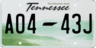 TN license plate A0443J