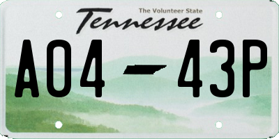 TN license plate A0443P