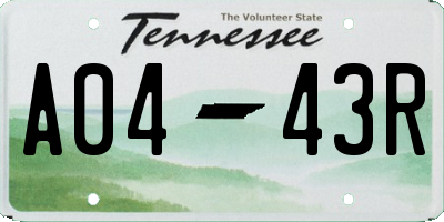 TN license plate A0443R