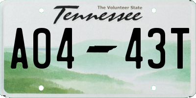 TN license plate A0443T