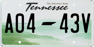 TN license plate A0443V