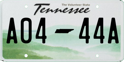 TN license plate A0444A