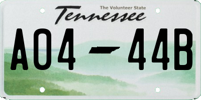 TN license plate A0444B