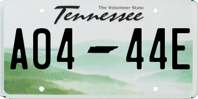 TN license plate A0444E