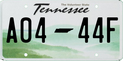 TN license plate A0444F