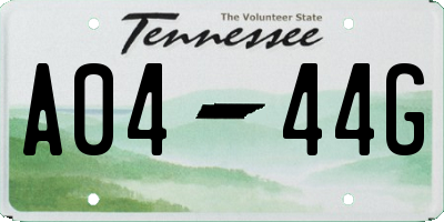 TN license plate A0444G
