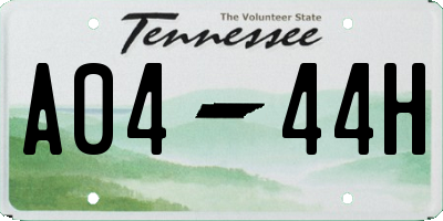 TN license plate A0444H