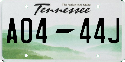 TN license plate A0444J