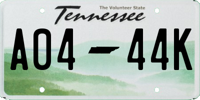 TN license plate A0444K