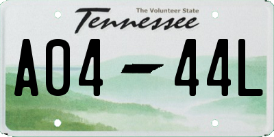 TN license plate A0444L