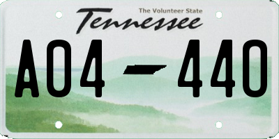 TN license plate A0444O