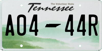 TN license plate A0444R