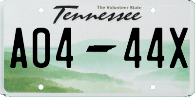 TN license plate A0444X