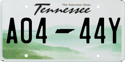 TN license plate A0444Y