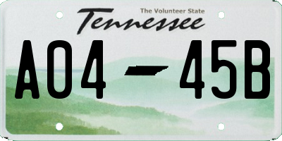 TN license plate A0445B