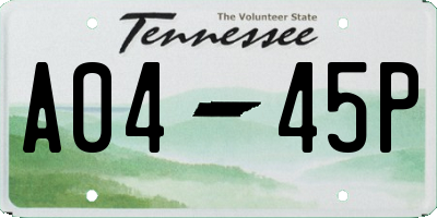 TN license plate A0445P