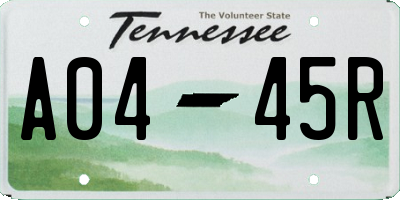 TN license plate A0445R