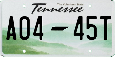 TN license plate A0445T