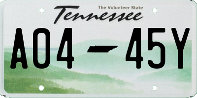 TN license plate A0445Y