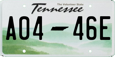 TN license plate A0446E