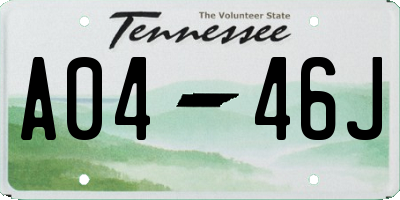 TN license plate A0446J