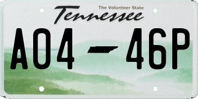 TN license plate A0446P