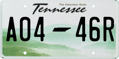 TN license plate A0446R