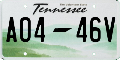 TN license plate A0446V
