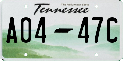 TN license plate A0447C
