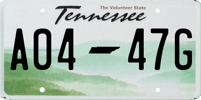 TN license plate A0447G