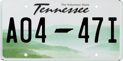 TN license plate A0447I