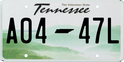 TN license plate A0447L