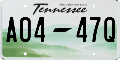 TN license plate A0447Q