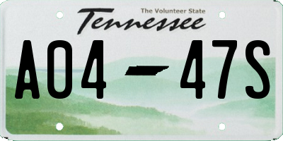 TN license plate A0447S