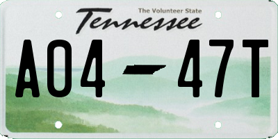 TN license plate A0447T