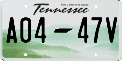 TN license plate A0447V
