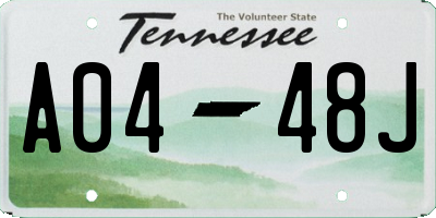 TN license plate A0448J