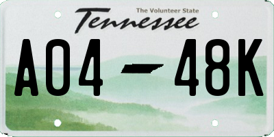 TN license plate A0448K