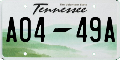 TN license plate A0449A