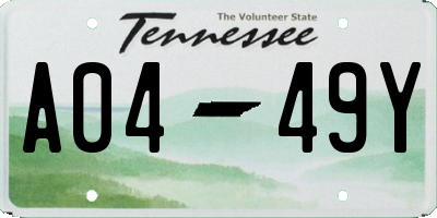 TN license plate A0449Y