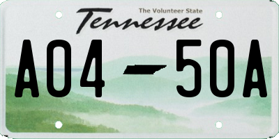 TN license plate A0450A