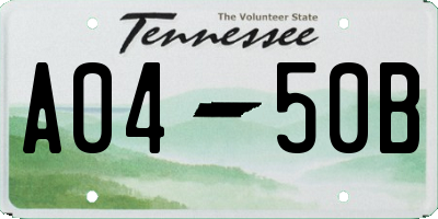 TN license plate A0450B