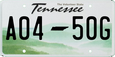 TN license plate A0450G