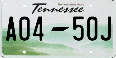TN license plate A0450J