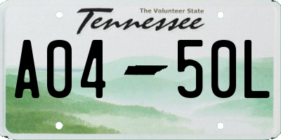TN license plate A0450L