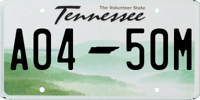 TN license plate A0450M