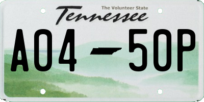 TN license plate A0450P