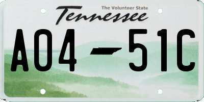 TN license plate A0451C