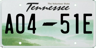 TN license plate A0451E