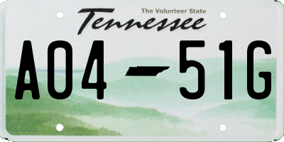 TN license plate A0451G
